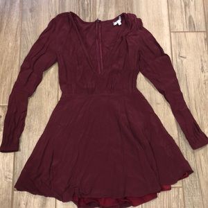 Float deep v mini dress